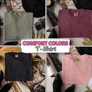 Comfort Colors C1717 T-Shirt Mockup Bundle: Neutral Boho Flat Lay (Digital Download)