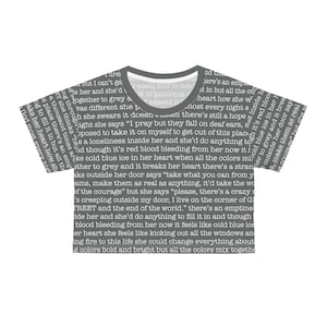 DMB Grey Street Lyrics - womens crop tee