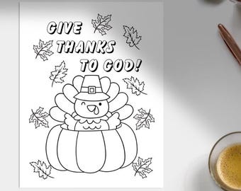 Give Thanks to God Kids Activity Page