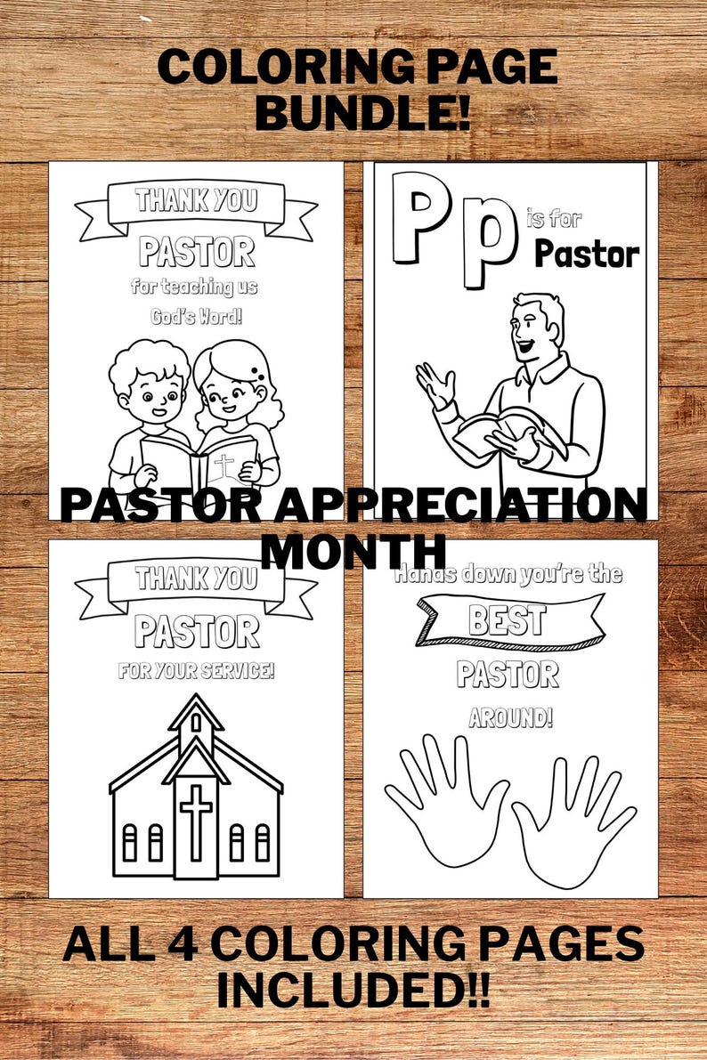 Pastor Appreciation Month Coloring Page Bundle - Etsy