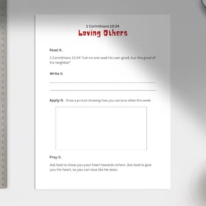 1 Corinthians 10:24 Kids Bible Worksheet