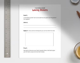 1 Corinthians 10:24 Kids Bible Worksheet