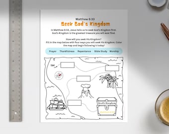 Matthew 6:33 Seek God’s Kingdom Worksheet