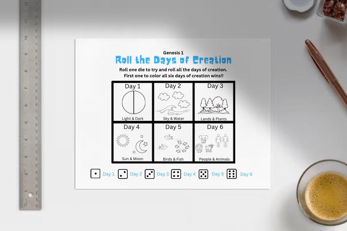 Genesis 1 - Roll the Days of Creation Game
