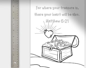 Matteus 6:21 - Målarbild där din skatt är
