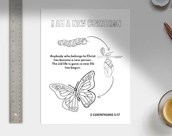 2 Corintios 5:17 - Soy una nueva creación (Página para colorear)