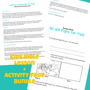 Kids Bible Lesson With Activity Page Bundle - Etsy