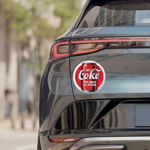 Funny Diet Coke Car Magnet – Cute Soda Can Decal, Coca Cola Gifts for Diet Coke Lovers, Vinyl Sticker for Car, Cute Car Accessory