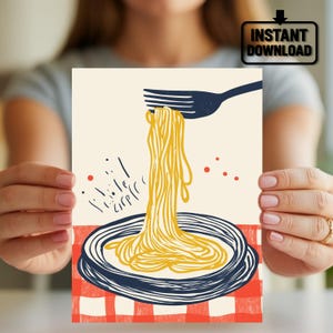 Cartão engraçado para amantes de massas, cartão com trocadilho de comida italiana, cartão de felicitações de espaguete, cartão fofo para amantes de comida, cartão de aniversário para amigos, presente de papelaria exclusivo