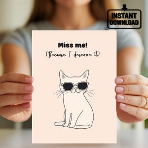 Wenskaart katten, cadeau grappige kattenliefhebber, kaart schattig kat, cadeau huisdiereigenaar, kaart sarcastische kat, grillig briefpapier, kaart eigenzinnige dieren