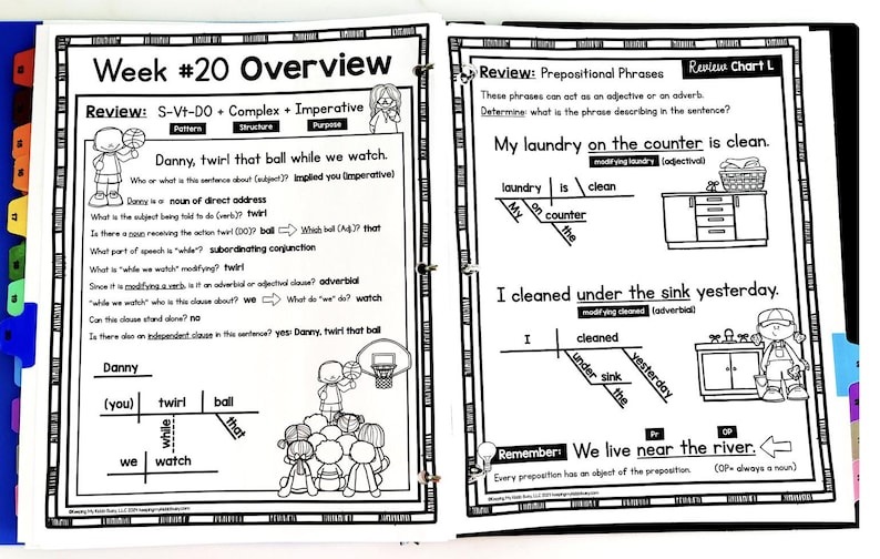 New grammar, sentence diagramming, sentence patterns and structure made easy each week!