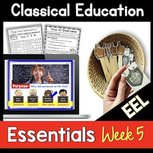 Planes de lecciones de la semana 5 de EEL - Guía del tutor - Juegos de gramática - Revisión - Educación en el hogar - Planificador de educación en el hogar CC - Educación clásica