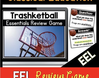 Essentials EEL Review Game - Trashketball - Grammar Practice - Sentence Patterns - Sentence Purpose - Sentence Structure - Parts of Speech