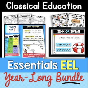 Essentials EEL Bundle - Homeschool Englische Grammatik - Unterrichtspläne Spiele Arbeitsblätter - Homeschooling Curriculum Karte