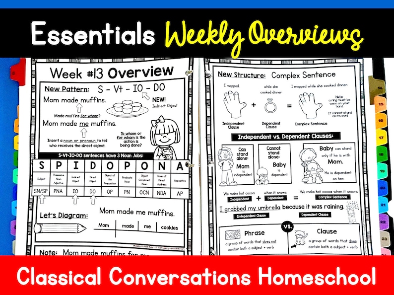 Place each week's printables in a binder for students.