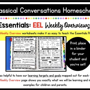 24 weeks of printables to make homeschooling CC Essentials easy for parents and fun for students.