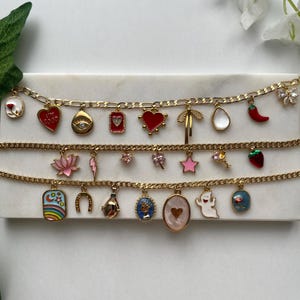 Build Your Own Custom Charm Necklaces for Women,Vintage Chunky Necklace,Gold Charm Necklace,Pick Your Charms,Personalized Birthday Gifts