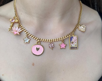 Personalisierte Gold Charm Halskette: Benutzerdefinierte Initiale Schmuck Geschenk