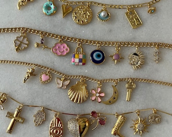Custom Charm Necklace: Design Your Own Vintage Personalized Necklace