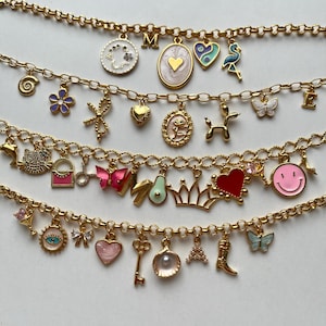 Charm Bracelet for Women,Build Your Own Charm Bracelet,Gold Vintage Chunky Charm Bracelet,Pick Your Charms,Personalized Birthday Gift