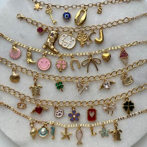 Build Your Own Custom Charm Bracelets for Women,Pick Your Charms,Gold Vintage Chunky Charm Bracelets,Charm Jewelry,Unique Birthday Gift