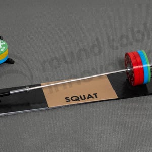 Scaled 1:10 personal record (PR) weightlifting mini barbell tracking set.  *Individual Landmine kit*