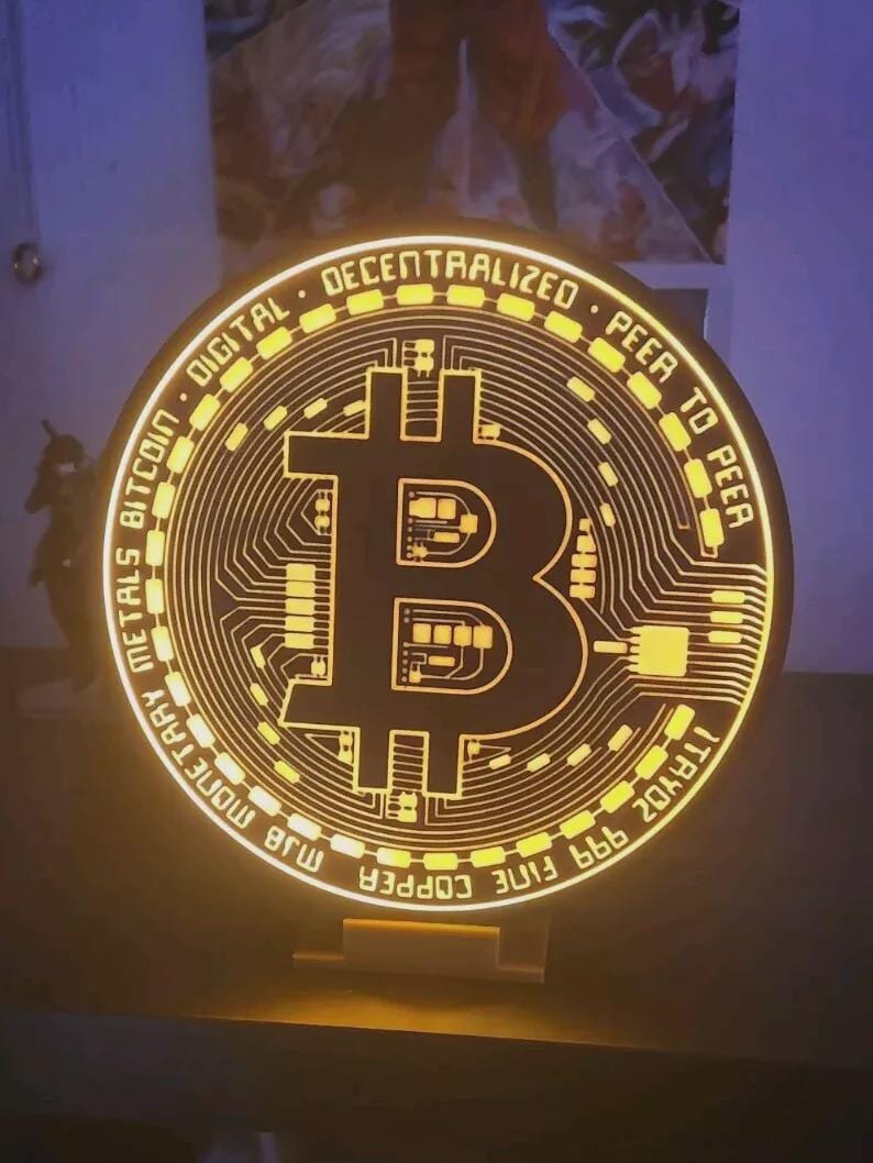 Bitcoin LED Lamp - Etsy