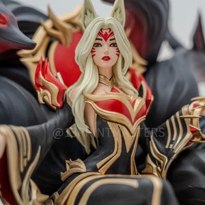 Ahri - FIGURINE DE FAN ART Légende immortalisée | League of Legends | Imprimé en 3D | Cadeau pour joueur | Cadeau fait main | Figurine en résine | Peint à la main