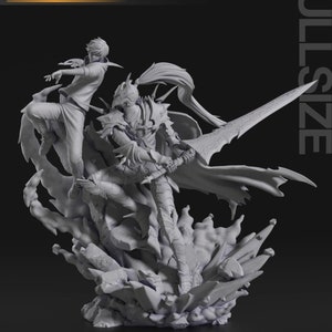 ソン・ジヌ ファンアートフィギュア | ソロレベリング | 3Dプリントモデル | ゲーマーへのギフト | 手作りギフト | 樹脂フィギュア | 手描き