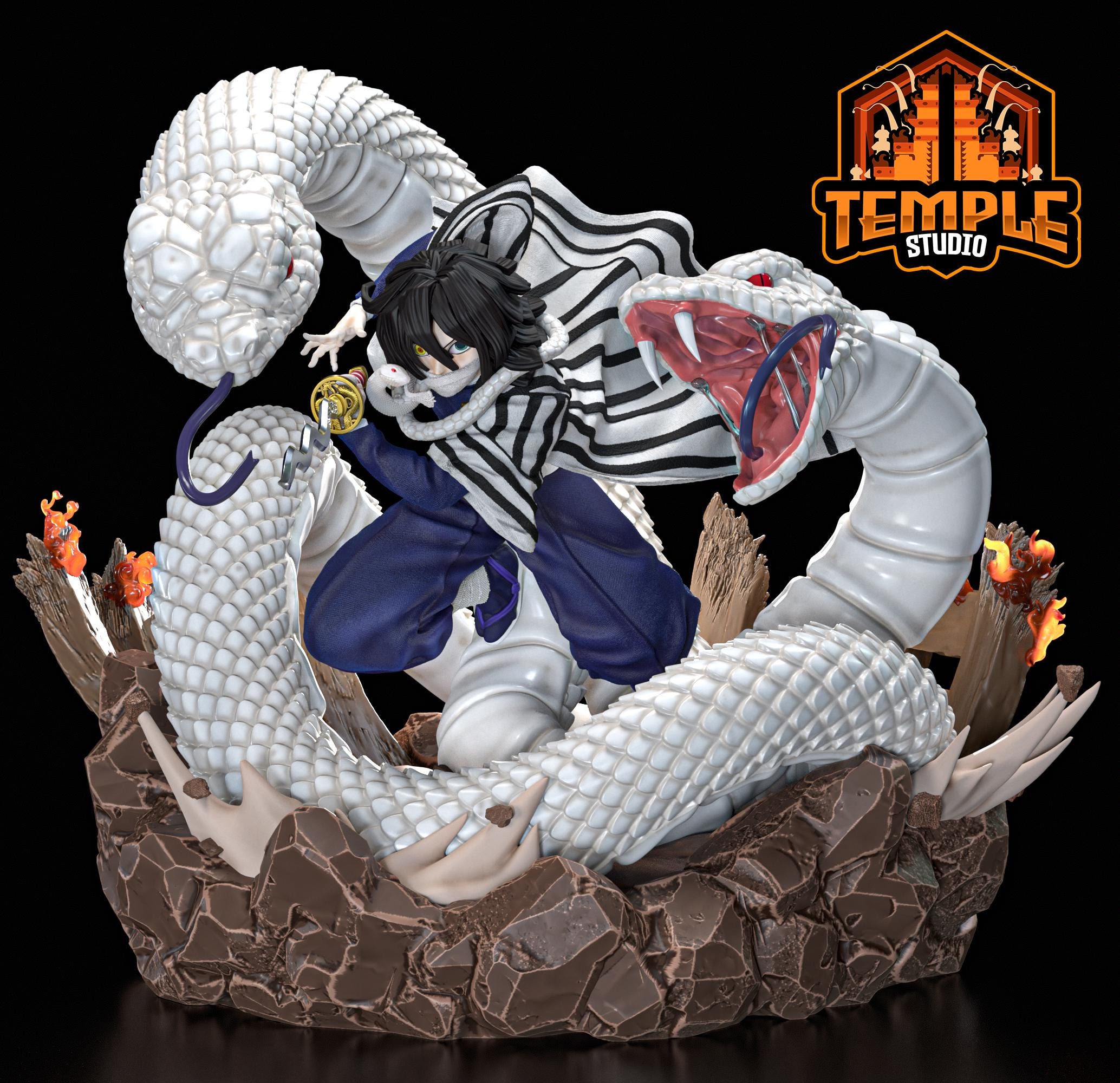 Demon Slayer Iguro Obanai FANART FIGUR | 3D Gedruckt | Handgefertigtes Geschenk | Resin Figur | Handgemalt |Garage Kit