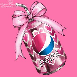 Coquette Pepsi in blikje met strik roze pepsi Valentines Vintage shirt idee pepsi sweatshirt sticker cadeau voor haar pepsi-liefhebber pepsi logo frisdrank