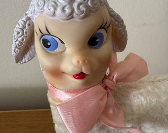 RARE 50s Vintage RUSHTON Lamb Rubber Face Plush With Curly Hair