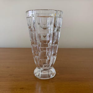 Vintage ORREFORS Thousand Windows Crystal Vase Modern Geometric Heavy Wedding Gift Florist Display