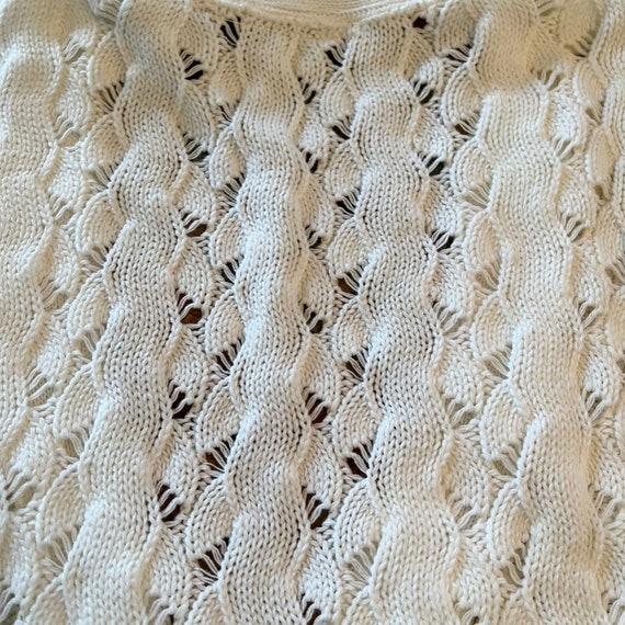 80s Vintage LANDMARK Off White Open Weave Cotton … - image 10