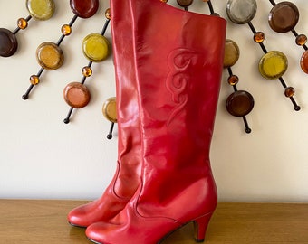 tall red boots