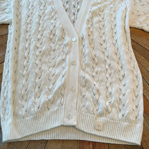 80s Vintage LANDMARK Off White Open Weave Cotton … - image 6