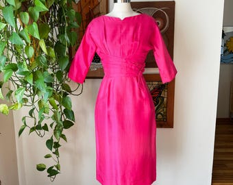 Vintage Jessica Howard Hot Pink Dress & Embroidered Bolero Set, Size 6 -  Etsy