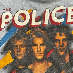 80s Vintage THE POLICE Synchronicity North America 1983 Tour Light Blue T Shirt Size Small image 6