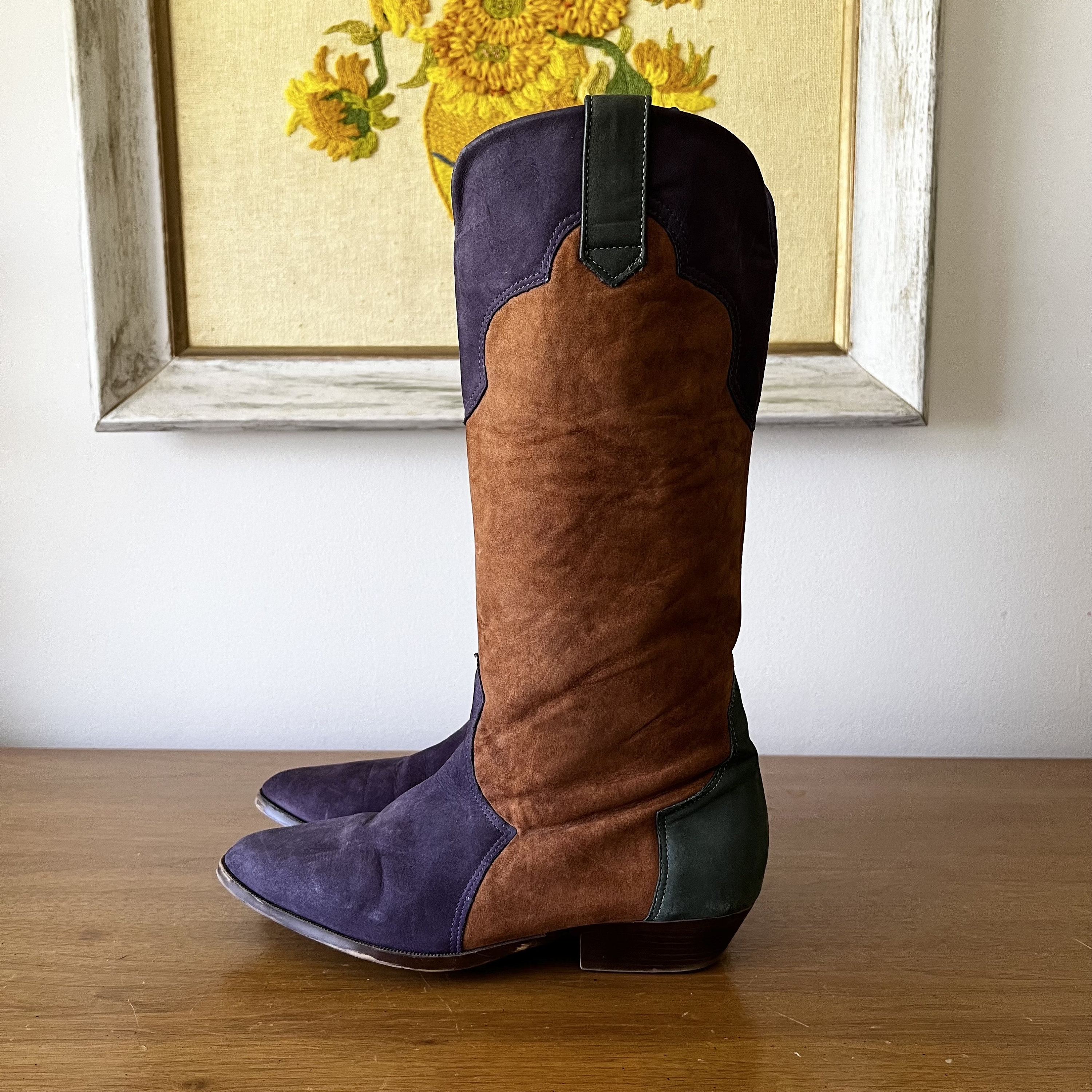 Color Block Boots Etsy