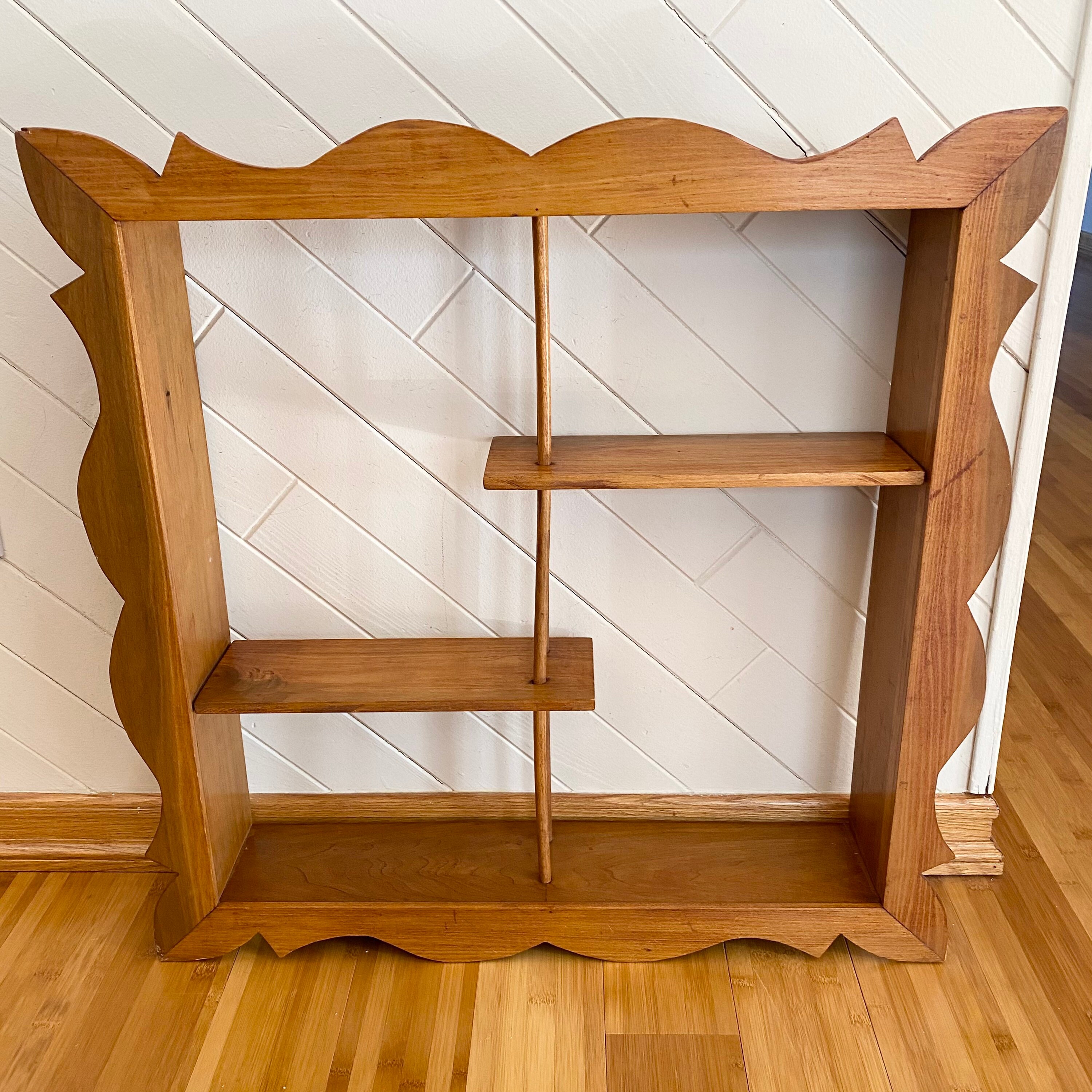 Vintage Mid Century 2 Tiered Maple Wood Wall Shelf for Etsy