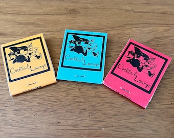 MCM Vintage Cocktail Lounge Matchbook Matches for Peter and Bob's Colonial Club Restaurant Rye NY Set of 3