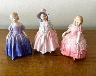 Vintage ROYAL DOULTON Girl Figurines, Set of 3, Lily, Rose and Marie