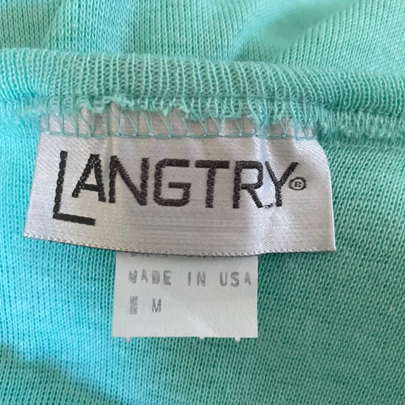 70s 80s Vintage LANGTRY Sea Foam Green and White … - image 9