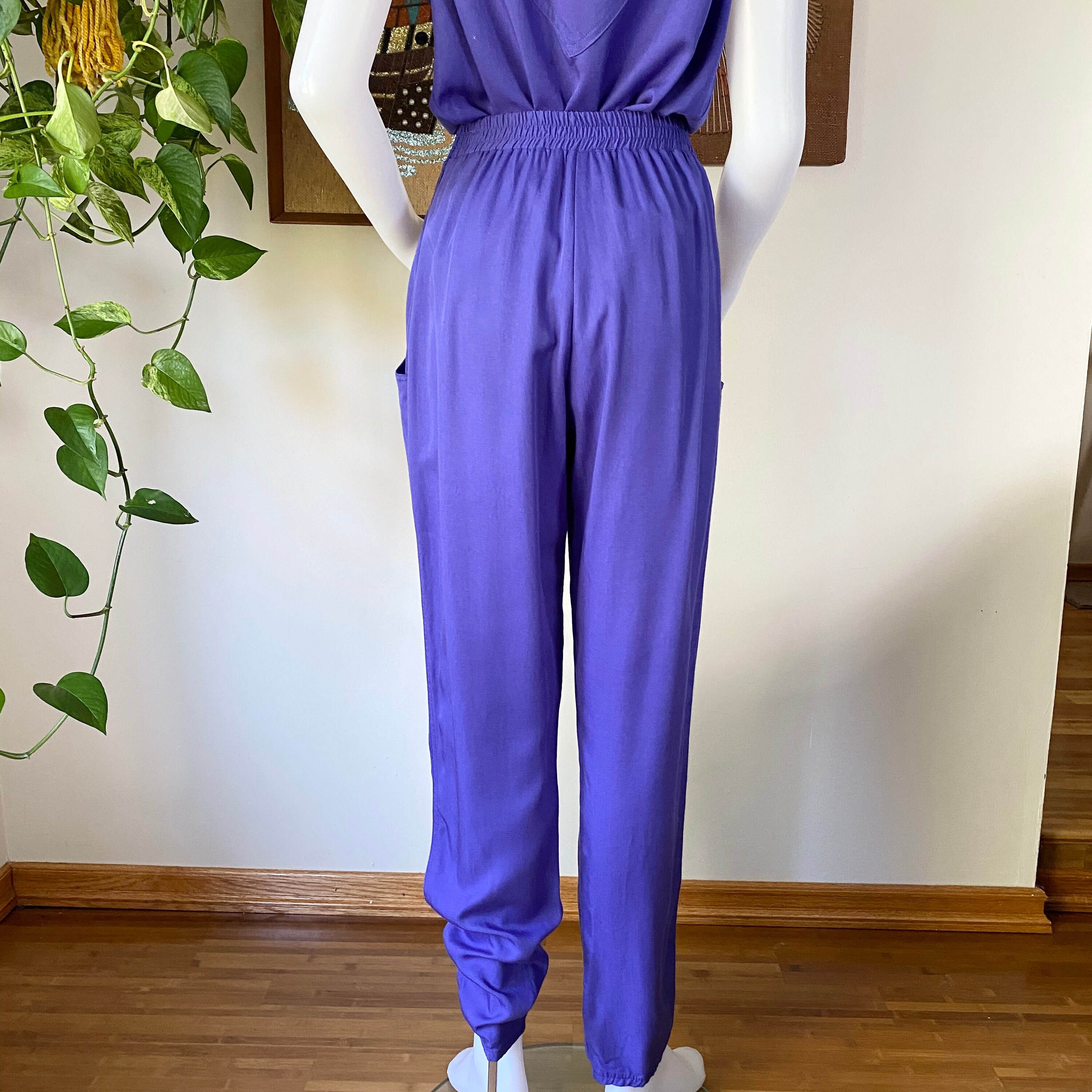 80s Vintage IIF Purple 3 Piece Rocker Pant Suit with Snakeskin | Etsy