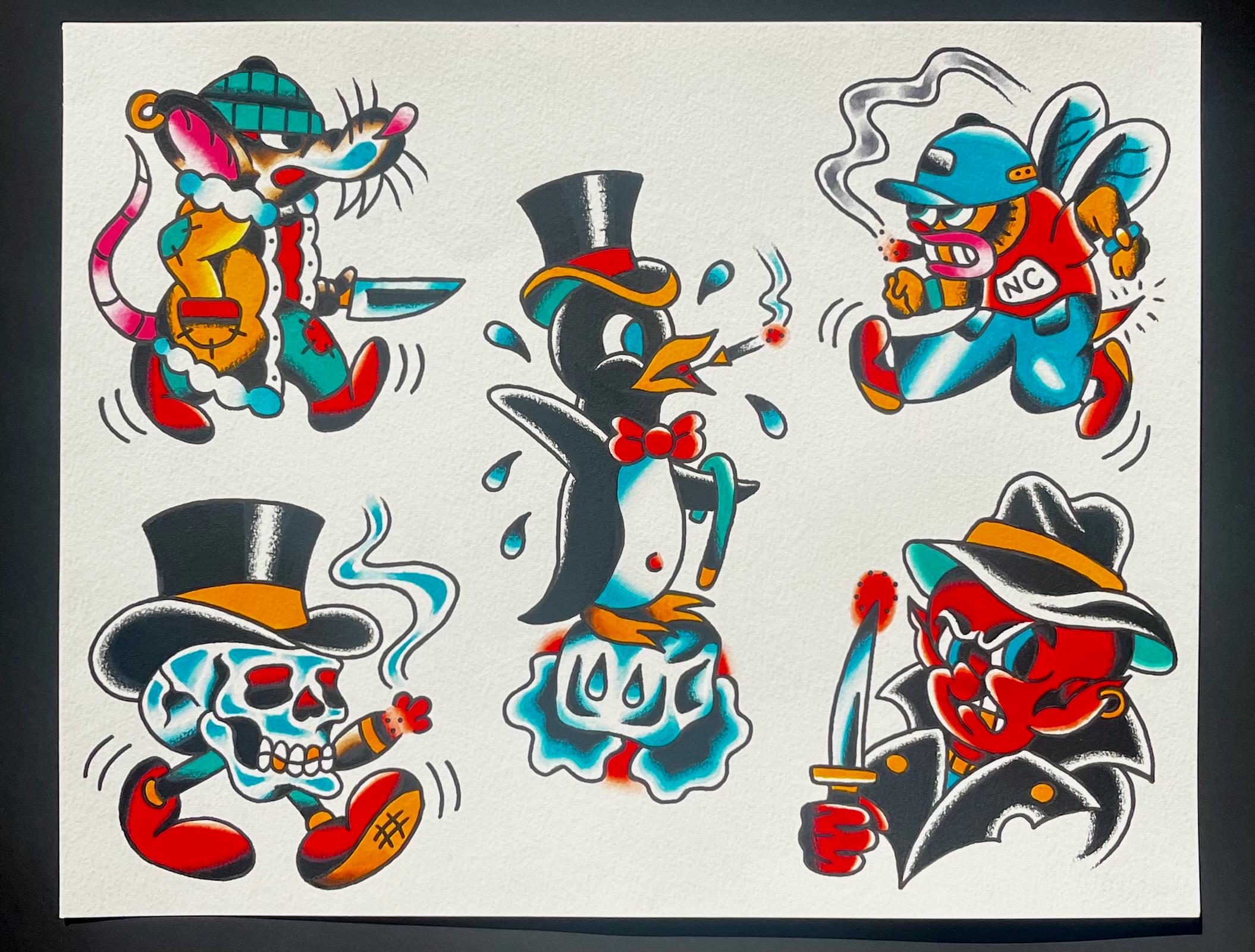 PRE-ORDER Traditional Tattoo Flash Print #2 (11x14) - Etsy