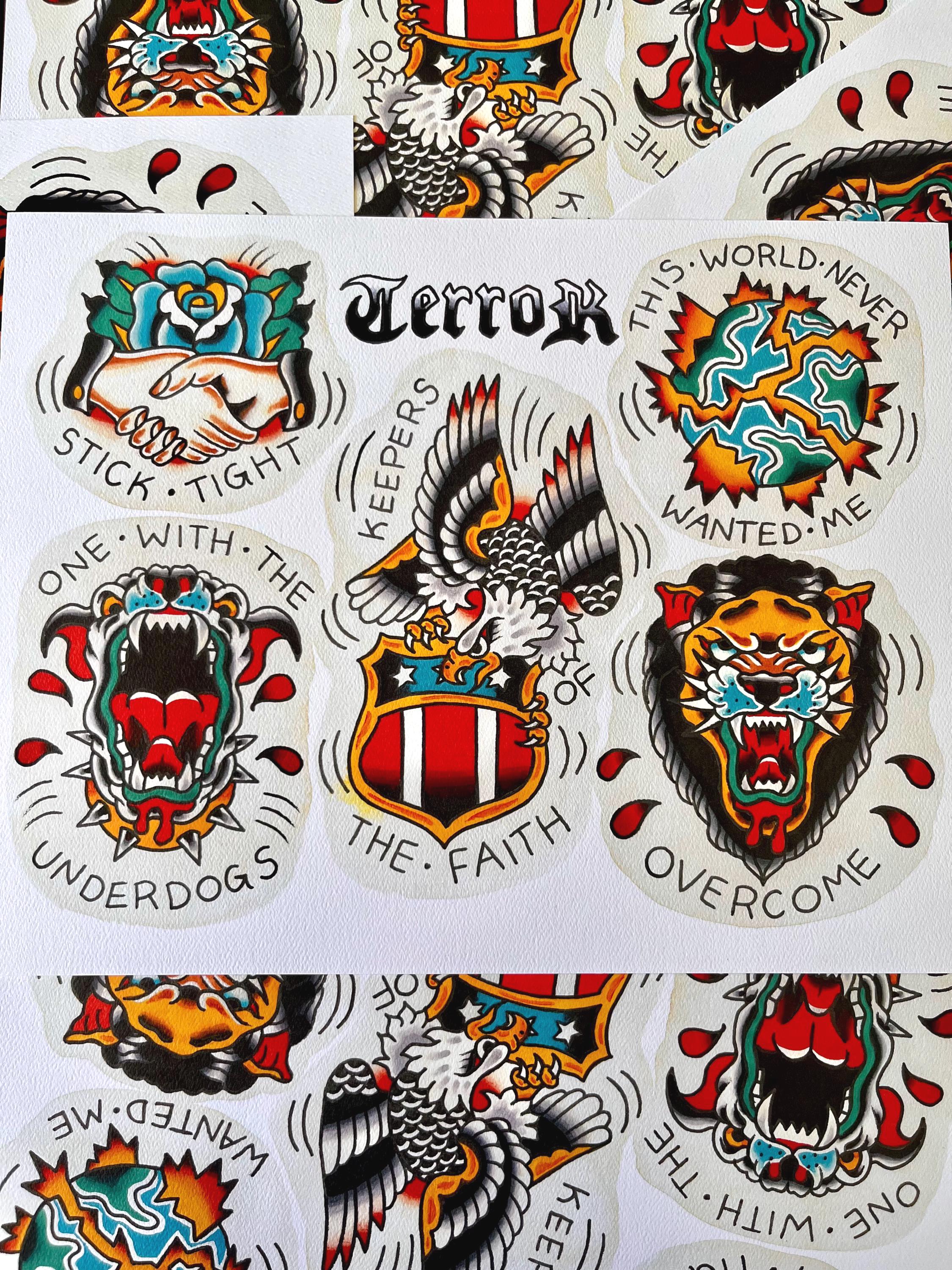 Tattoo flash poster - Etsy 日本