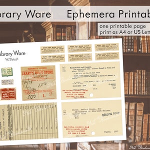 Library Ware Ephemera Page - Perfekt für die Herstellung von Journals, Karten, Mixed Media, Alben, Scrapbooking