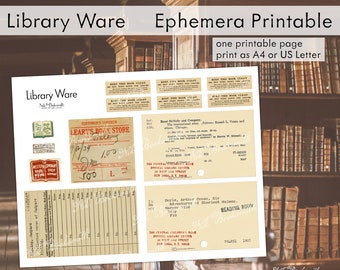 Library Ware Ephemera Page - Perfect for making journals, cards, mixed media, albums, scrapbooking