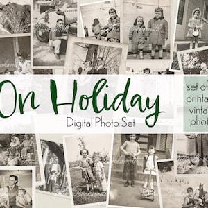 On Holiday - Extra Large Bundle of Digital Photos - Set of 16 printable antique photographs