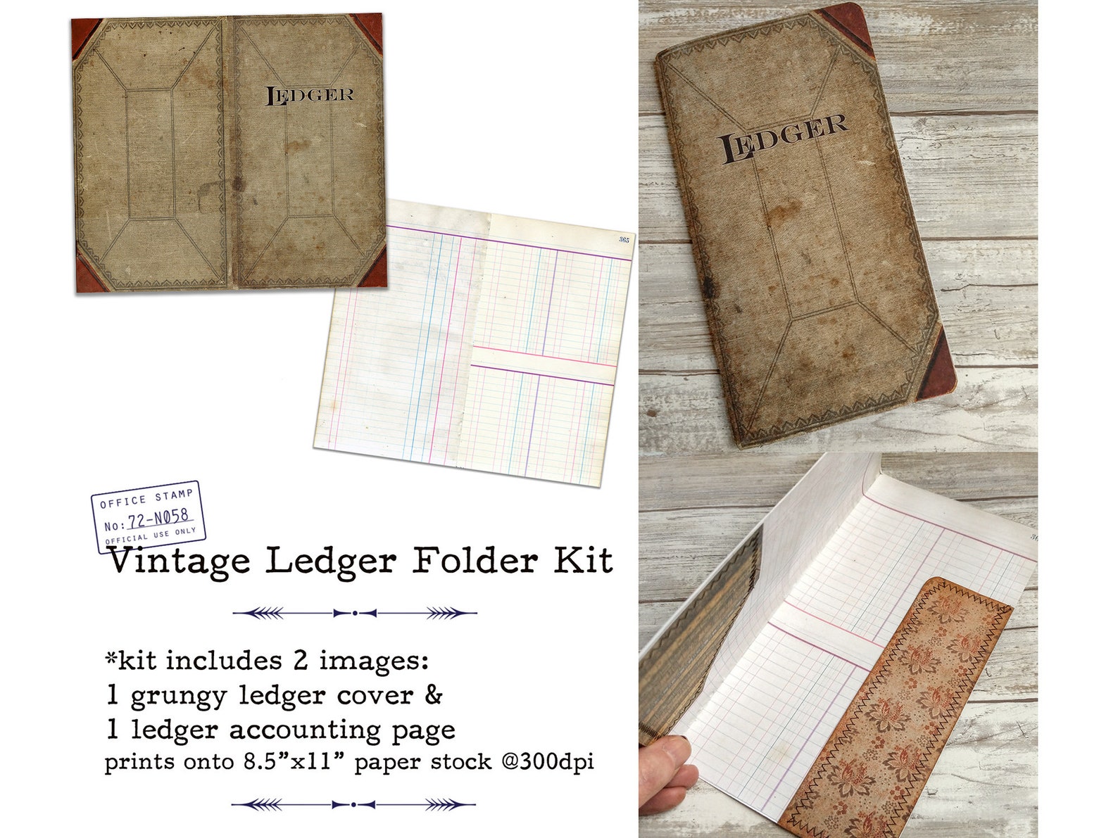 Vintage Ledger Folder Kit Perfect for Junk Journals Etsy